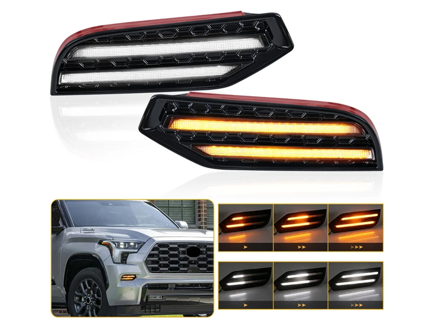 Exploradoras Led Drl Delanteras para Toyota Sequoia 2023-2024